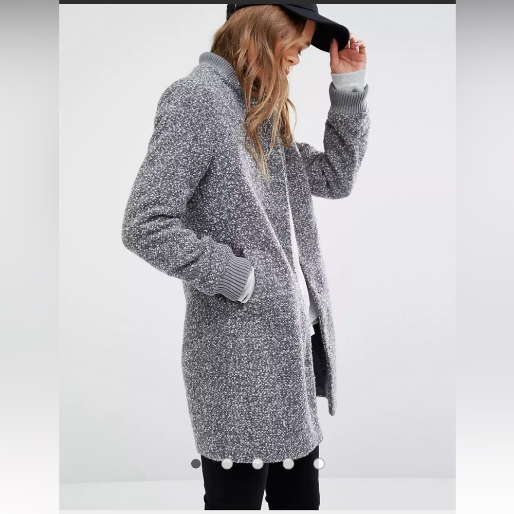 New Look Wool Longline Bomber Coat